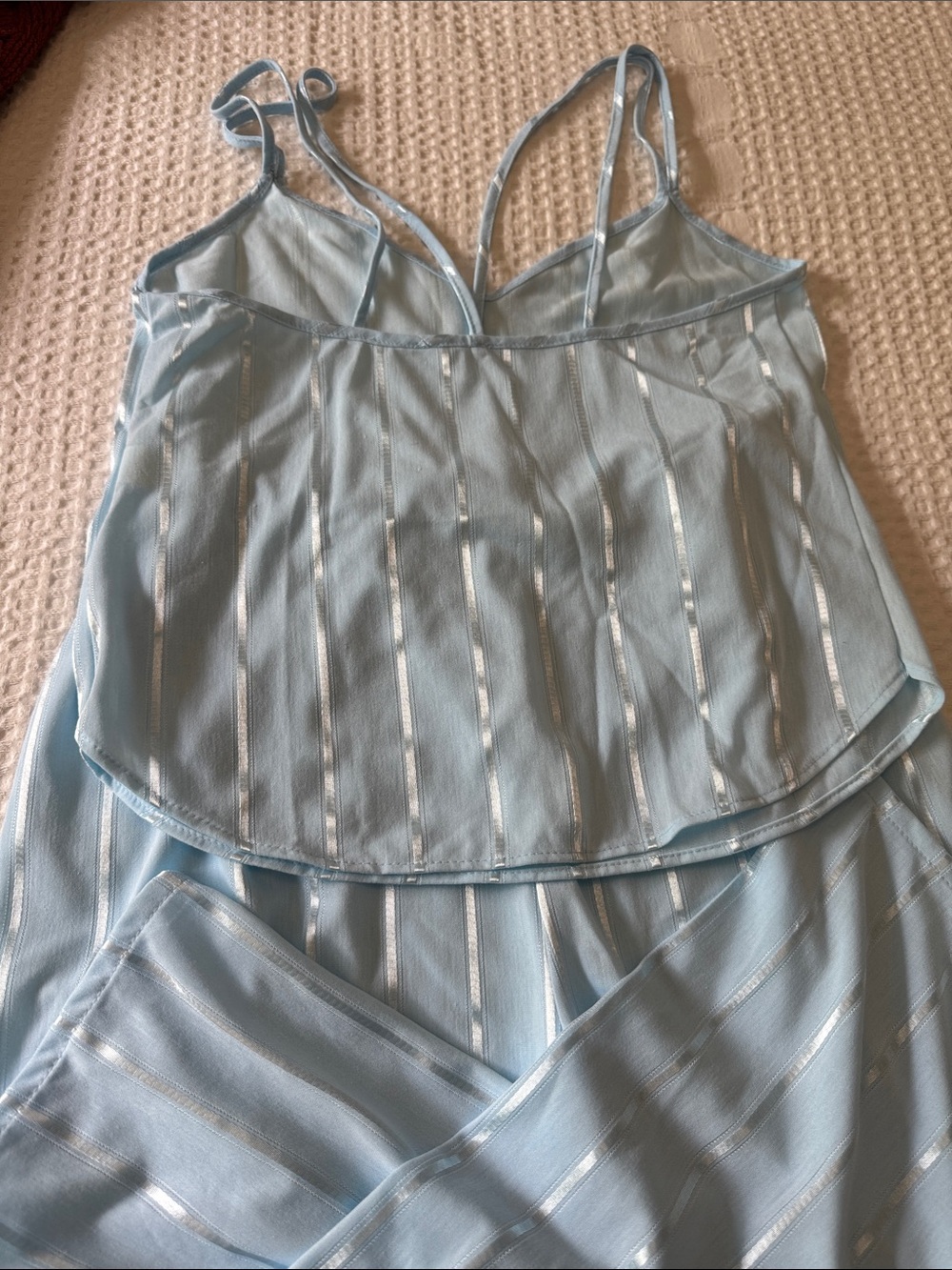 Petra Fashions Light Blue Satin Loungewear Set - Picture 6 of 6